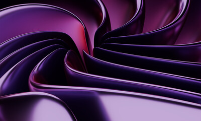 Poster - Abstract Purple Metallic Flower Design with Modern Twists and Reflective Surface