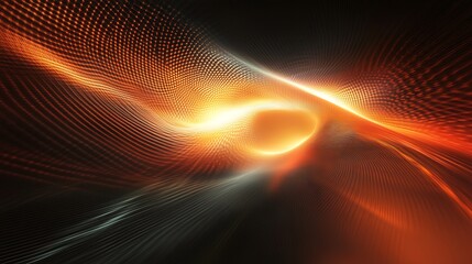 Poster - Abstract Glowing Network Background with Light and Data Flow Concept