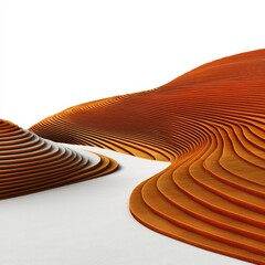 Poster - Abstract Orange and White 3D Textured Landscape