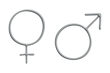  3d female and male gender identity icon Symbol used to represent sex and gender