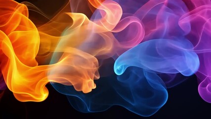 Poster - Colorful swirling smoke patterns create abstract backgrounds in stunning 4K resolution