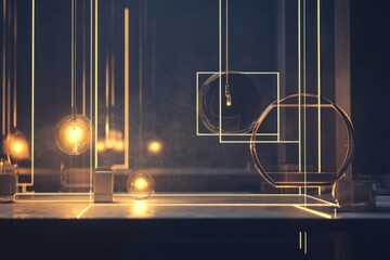 Poster - Elegant interplay of light and geometric shapes in a modern artistic display
