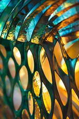 Poster - Abstract metallic structure with organic shapes reflecting light