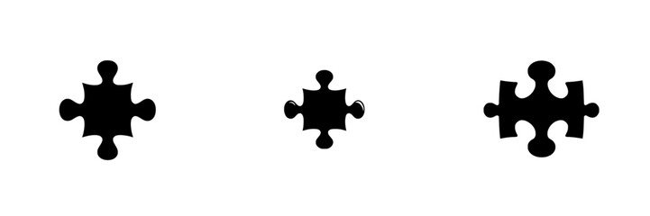 Poster - icon set featuring puzzle pieces in varying sizes for creative projects and design applications