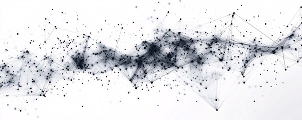 Poster - Abstract network flowing connecting dots big data analysis
