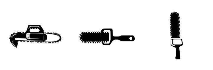 Poster - collection of creative icon illustrations depicting various tools for carpentry and woodwork in bold