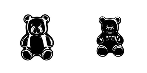 Poster - unique black bear icons designed for digital use in various creative projects like apps or websites