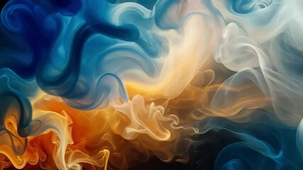 Fototapete - Dynamic abstract smoke patterns in vibrant colors showcasing flow and movement in 4K resolution