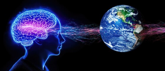 Poster - brain connected to earth