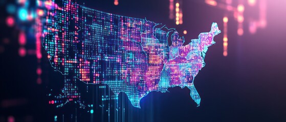 Poster - digital usa map