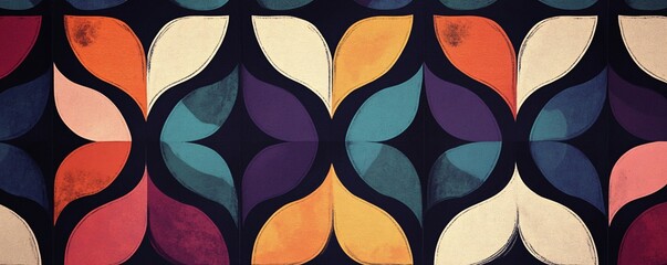 Leinwandbilder - Colorful mid century modern geometric abstract background design