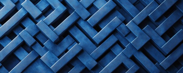 Poster - Blue abstract geometric surface forming seamless pattern