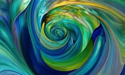 Poster - Elegant chaotic nexus of intertwined luminous lines in abstract design made with Generative AI technology