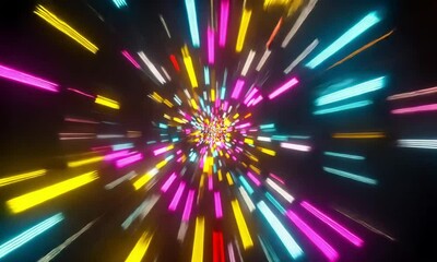 Poster - Colorful rays that burst in an outward motion that creates a dynamic, flowing effect created with Generative AI technology.