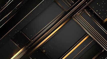 Poster - elegant black gold geometric abstract background design modern luxury premium texture dark graphic p
