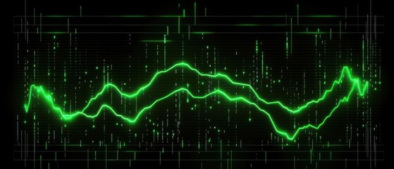 Poster - Glowing green line graph