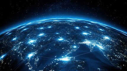 Poster - global network at night