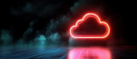 Poster - Neon cloud symbol