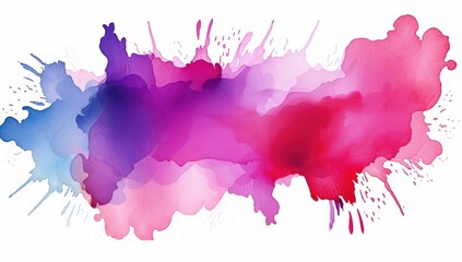 Poster - abstract watercolor hand drawn background, colorful pastel watercolor background. . rainbow watercolor with clouds on white