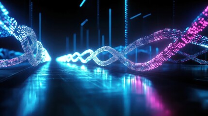Poster - abstract neon light trails
