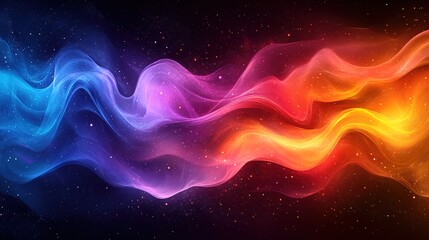 Poster - Dynamic, vibrant abstract waves of color