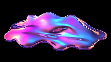 Poster - Abstract Liquid Metal Design Iridescent Purple Pink Blue Swirl Modern Fluid Dynamic Background Texture Shiny Gradient 3D Render Digital Art Graphic Design Element for Wallpaper Poster Print Wave Flow 