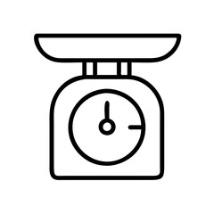 Poster - Outline kitchen scale food scale weight scale digital scale balance scale measuring tool icon vector