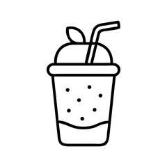 Poster - Delicious smoothie vector drink with straw, beverage illustration, juice icon, healthy food, cup art