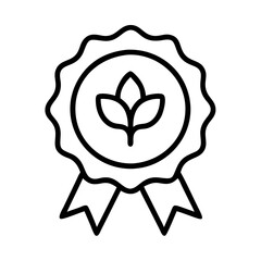 Poster - Organic certified product badge eco friendly natural product label leaves vector illustration icon