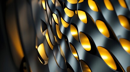 Aufkleber - The metallic surface with illuminated holes is creating intriguing patterns