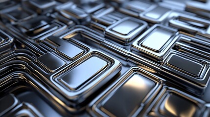 Aufkleber - Futuristic metallic structure forming an intricate pattern
