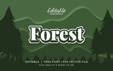 Poster - forest editable font. nature style with green background