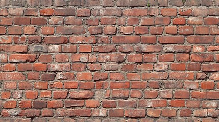 Poster - Old uneven red brick wall forming a background image