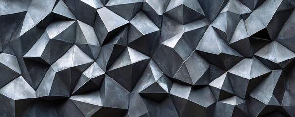 Aufkleber - Dark geometric background forming a relief with triangles