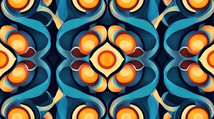 Poster - Seamless abstract pattern featuring a kaleidoscope of colors and shapes