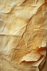 Poster - Crumpled brown paper texture background showing folded creases
