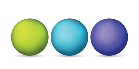 Wall Mural - set with glass colorful balls. glossy realistic ball, 3d abstract vector illustration highlighted on