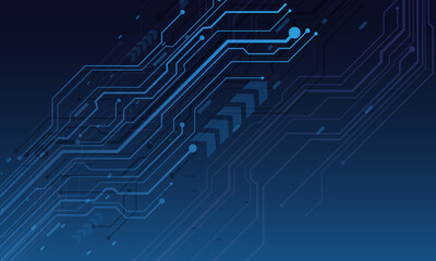 Poster - Abstract technology Blue lines circuit cyber arrow slash geometric futuristic style design modern creative background vector