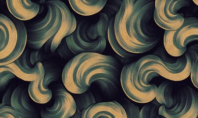 Aufkleber - Textured background of abstract green and gold swirls