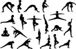 © Anomal - Black silhouettes of yoga on a white background