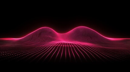 Poster - Abstract Pink Digital Wave Background Modern Technology Futuristic Design Elegant Glowing Lines Particle Network Digital Art Graphic Resource Web Banner Pink Wave Background Abstract Design Digital   