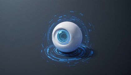 Poster - Futuristic eye animation digital space 3d visualization high-tech environment close-up perspective innovative design for virtual reality experiences