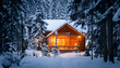 © Thanat - Winter Cabin in a Snowy Forest: Nestled amidst a serene winter landscape, a cozy wooden cabin exudes warmth and inviting light, offering a haven of comfort within a tranquil snow-covered forest.