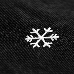 Poster - White Snowflake on Black Textured Background