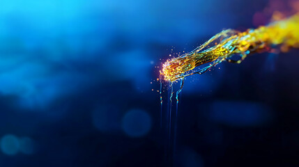 Poster - Dynamic light burst action digital realm abstract imagery vibrant colors close-up view visual energy concept