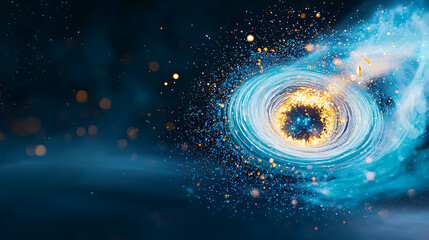 Poster - Exploring cosmic phenomena a stellar vortex in deep space digital art nebula environment abstract viewpoint