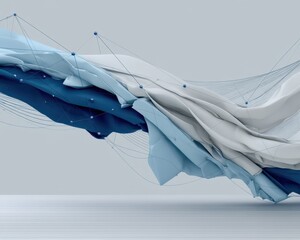 Poster - Abstract Representation of Leadership Dynamics in Business with Flowing Textures and Colors