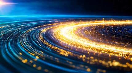 Poster - Galactic swirl of light outer space digital art cosmic environment dynamic viewpoint universe concept for seo impact