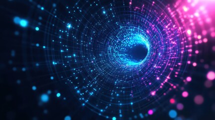 Fototapete - Vibrant Blue and Pink Abstract Background Featuring Soft Circular Shapes Evoking a Dreamy and Ethereal Atmosphere Ideal for Creative Projects and Designs