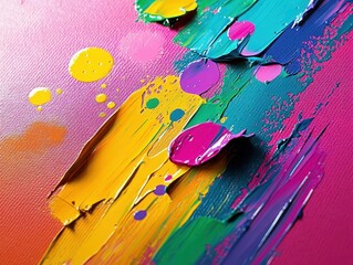 Poster - Vibrant Abstract Painting Full of Colorful Layers and Textures Showcasing Artistic Expression and Creativity in a Dynamic and Engaging Visual Experience